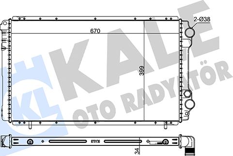 KALE OTO RADYATÖR 145700 - Радіатор, охолодження двигуна autocars.com.ua