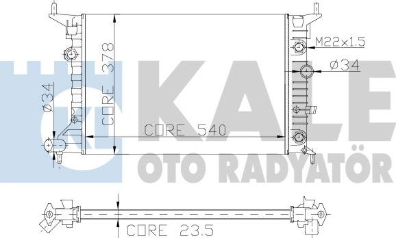 KALE OTO RADYATÖR 151200 - Радіатор, охолодження двигуна autocars.com.ua