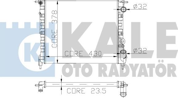 KALE OTO RADYATÖR 161700 - Радіатор, охолодження двигуна autocars.com.ua