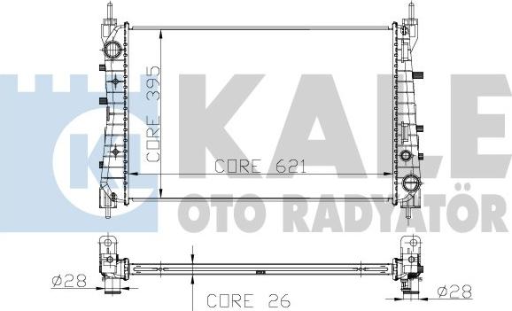 KALE OTO RADYATÖR 195500 - Радіатор, охолодження двигуна autocars.com.ua