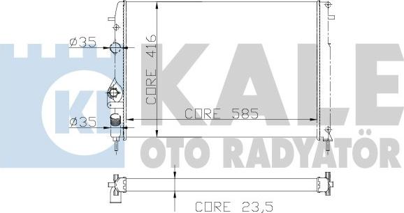 KALE OTO RADYATÖR 205500 - Радіатор, охолодження двигуна autocars.com.ua