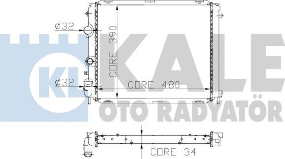 KALE OTO RADYATÖR 208100 - Радіатор, охолодження двигуна autocars.com.ua