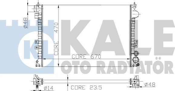 KALE OTO RADYATÖR 217500 - Радіатор, охолодження двигуна autocars.com.ua