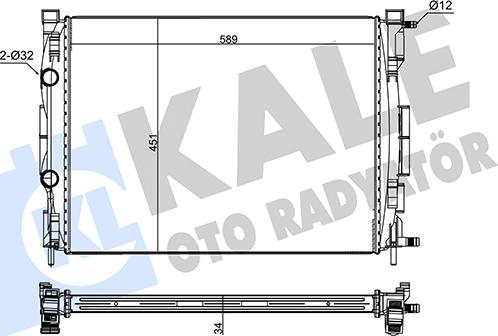 KALE OTO RADYATÖR 221100 - Радіатор, охолодження двигуна autocars.com.ua