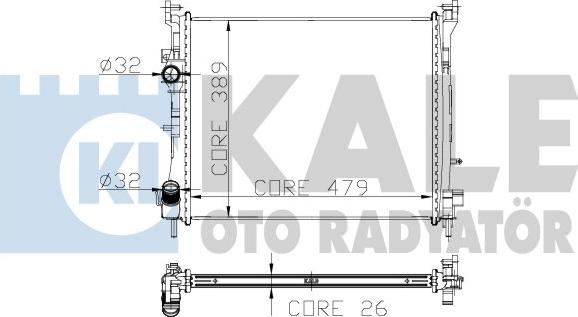 KALE OTO RADYATÖR 226500 - Радіатор, охолодження двигуна autocars.com.ua