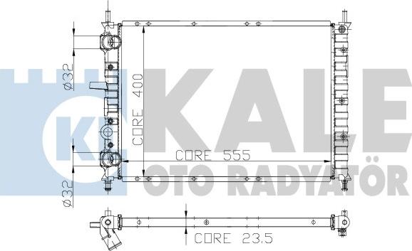 KALE OTO RADYATÖR 231400 - Радіатор, охолодження двигуна autocars.com.ua