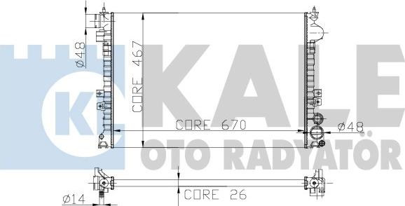 KALE OTO RADYATÖR 242600 - Радіатор, охолодження двигуна autocars.com.ua