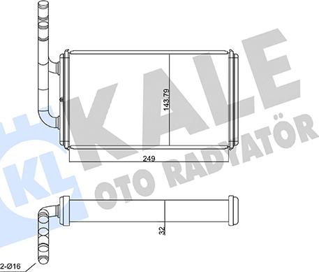 KALE OTO RADYATÖR 290200 - Теплообмінник, опалення салону autocars.com.ua