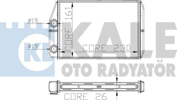 KALE OTO RADYATÖR 305000 - Теплообмінник, опалення салону autocars.com.ua