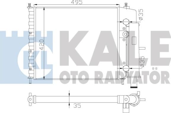 KALE OTO RADYATÖR 342270 - Радіатор, охолодження двигуна autocars.com.ua