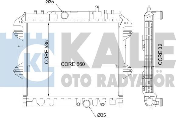 KALE OTO RADYATÖR 342335 - Радіатор, охолодження двигуна autocars.com.ua