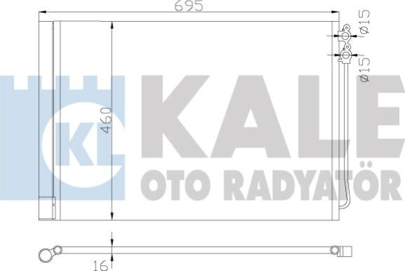 KALE OTO RADYATÖR 342415 - Конденсатор, кондиціонер autocars.com.ua