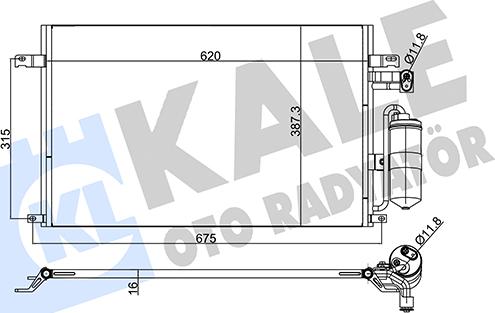 KALE OTO RADYATÖR 342510 - Конденсатор, кондиціонер autocars.com.ua