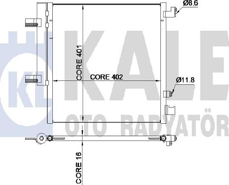 KALE OTO RADYATÖR 342515 - Конденсатор, кондиціонер autocars.com.ua