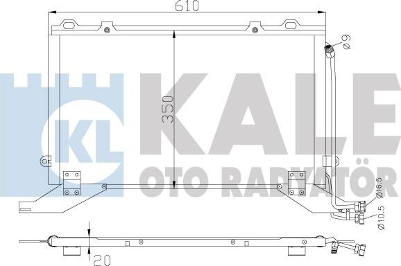 KALE OTO RADYATÖR 343045 - Конденсатор, кондиціонер autocars.com.ua