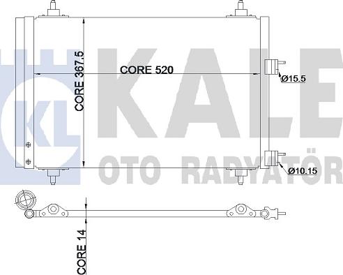 KALE OTO RADYATÖR 343095 - Конденсатор, кондиціонер autocars.com.ua