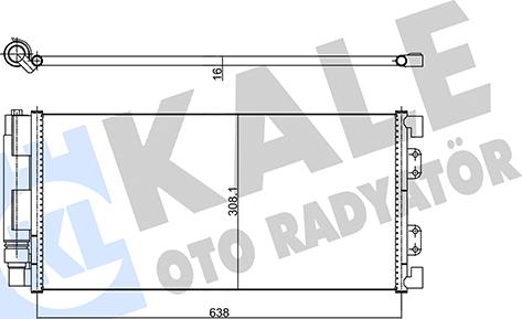 KALE OTO RADYATÖR 343195 - Конденсатор, кондиціонер autocars.com.ua