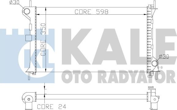 KALE OTO RADYATÖR 344165 - Радіатор, охолодження двигуна autocars.com.ua