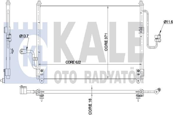 KALE OTO RADYATÖR 345180 - Конденсатор, кондиціонер autocars.com.ua