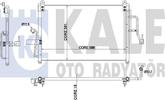 KALE OTO RADYATÖR 345185 - Конденсатор, кондиціонер autocars.com.ua