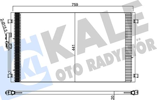 KALE OTO RADYATÖR 345205 - Конденсатор, кондиціонер autocars.com.ua