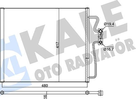 KALE OTO RADYATÖR 345320 - Конденсатор, кондиціонер autocars.com.ua