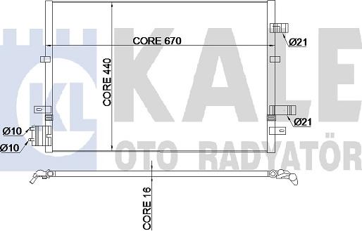 KALE OTO RADYATÖR 345380 - Конденсатор, кондиціонер autocars.com.ua