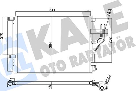 KALE OTO RADYATÖR 345425 - Конденсатор, кондиціонер autocars.com.ua