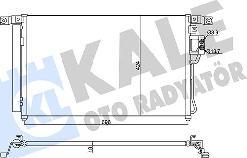 KALE OTO RADYATÖR 345440 - Конденсатор, кондиціонер autocars.com.ua