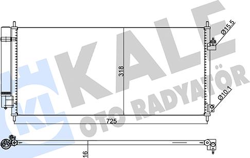 KALE OTO RADYATÖR 345725 - Конденсатор, кондиціонер autocars.com.ua