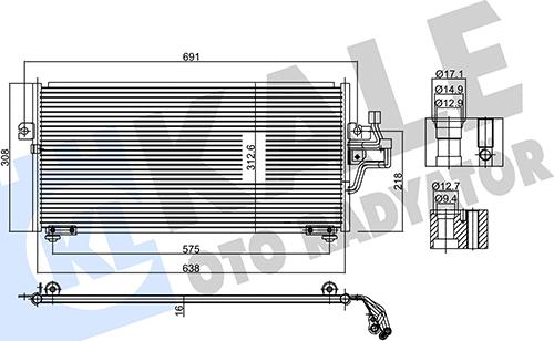 KALE OTO RADYATÖR 345775 - Конденсатор, кондиціонер autocars.com.ua