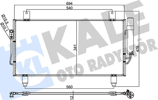 KALE OTO RADYATÖR 345780 - Конденсатор, кондиціонер autocars.com.ua