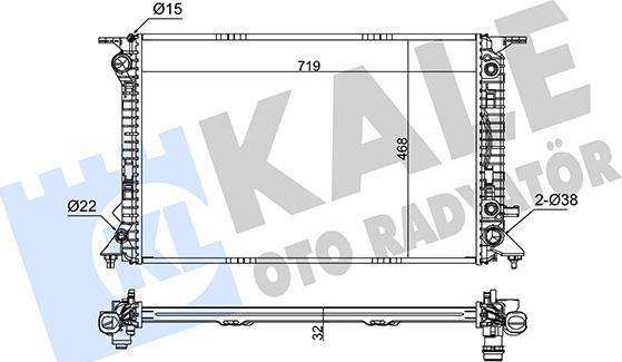 KALE OTO RADYATÖR 345845 - Радіатор, охолодження двигуна autocars.com.ua