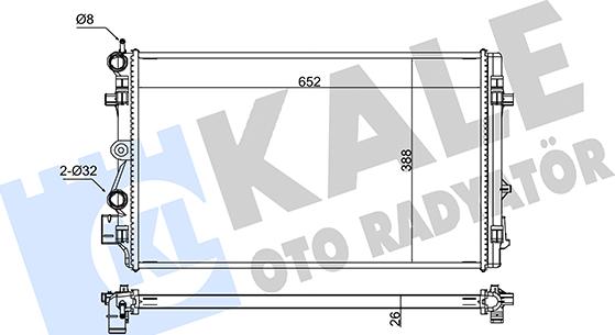 KALE OTO RADYATÖR 345850 - Радіатор, охолодження двигуна autocars.com.ua