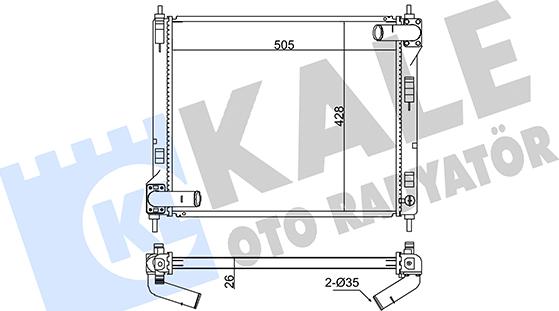 KALE OTO RADYATÖR 346005 - Радіатор, охолодження двигуна autocars.com.ua