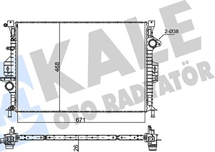 KALE OTO RADYATÖR 346120 - Радіатор, охолодження двигуна autocars.com.ua