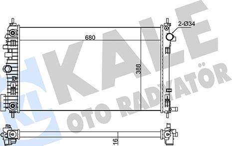 KALE OTO RADYATÖR 346185 - Радіатор, охолодження двигуна autocars.com.ua