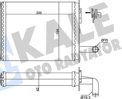 KALE OTO RADYATÖR 346345 - Теплообмінник, опалення салону autocars.com.ua