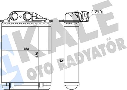 KALE OTO RADYATÖR 346355 - Теплообмінник, опалення салону autocars.com.ua