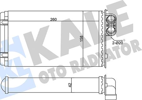 KALE OTO RADYATÖR 346425 - Теплообмінник, опалення салону autocars.com.ua