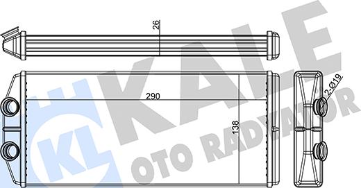 KALE OTO RADYATÖR 346490 - Теплообмінник, опалення салону autocars.com.ua