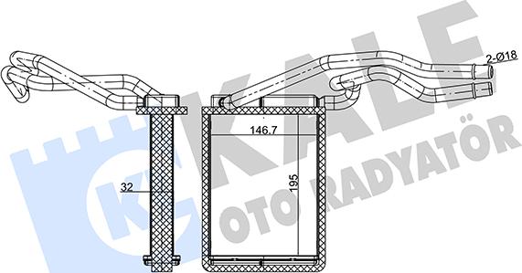 KALE OTO RADYATÖR 346540 - Теплообмінник, опалення салону autocars.com.ua