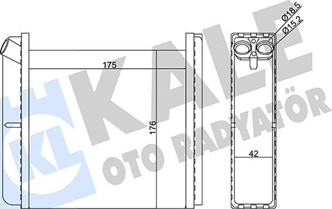 KALE OTO RADYATÖR 346665 - Теплообмінник, опалення салону autocars.com.ua