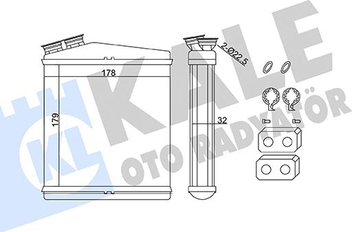 KALE OTO RADYATÖR 346735 - Теплообмінник, опалення салону autocars.com.ua