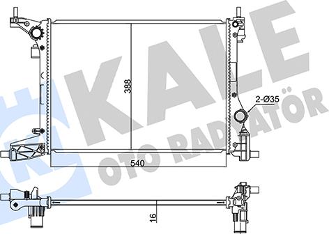 KALE OTO RADYATÖR 347295 - Радіатор, охолодження двигуна autocars.com.ua