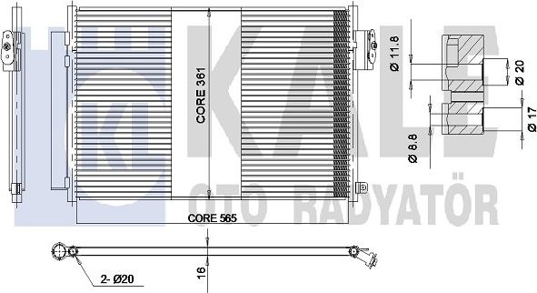 KALE OTO RADYATÖR 347305 - Конденсатор, кондиціонер autocars.com.ua
