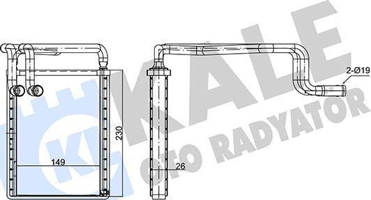 KALE OTO RADYATÖR 347410 - Теплообмінник, опалення салону autocars.com.ua