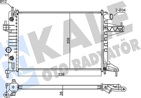 KALE OTO RADYATÖR 347490 - Радіатор, охолодження двигуна autocars.com.ua