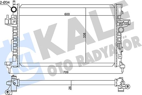 KALE OTO RADYATÖR 347495 - Радіатор, охолодження двигуна autocars.com.ua