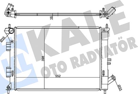 KALE OTO RADYATÖR 347785 - Радіатор, охолодження двигуна autocars.com.ua